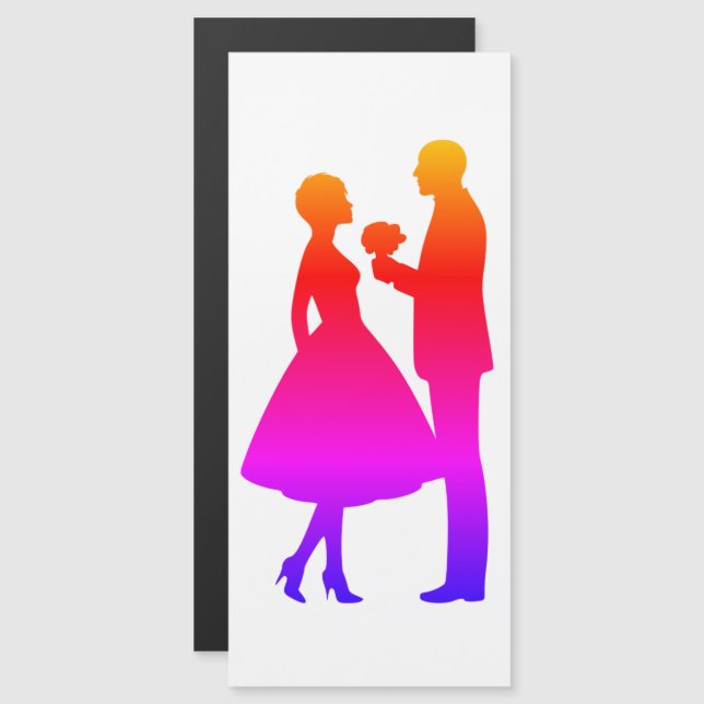 Marriage Proposal in Color Magnetic Invitation (Front/Back)
