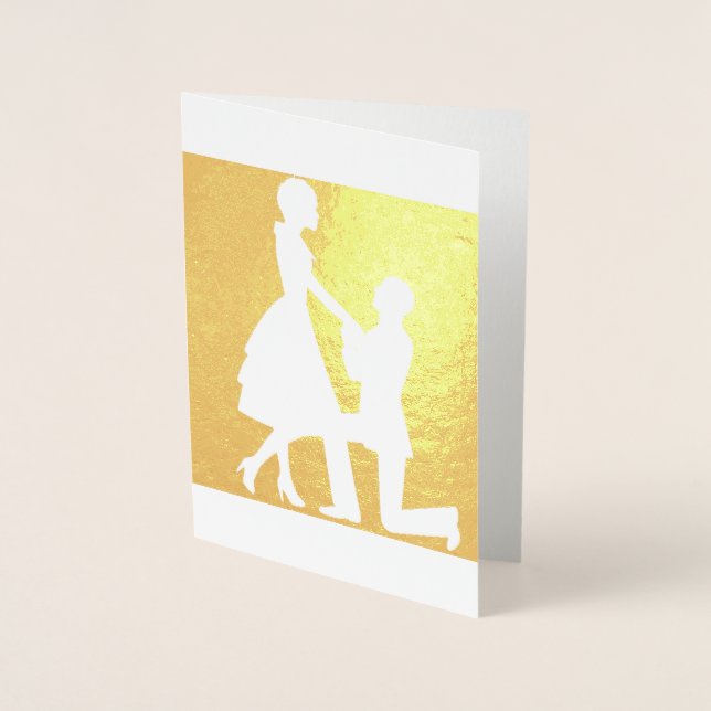 Marriage Proposal in Gold Foil Card (Front)