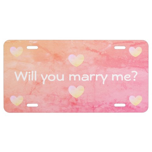 Marriage Proposal License Plate by dalDesignNZ