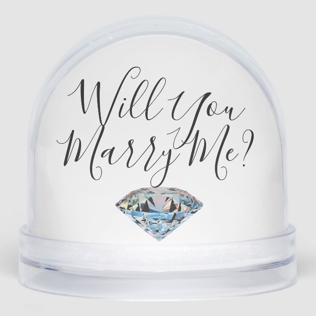 Marriage Proposal marry me name date  Snow Globe (Front)