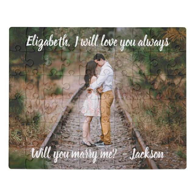 Marriage Proposal Marry Me Unique Photo Acrylic Jigsaw Puzzle (Puzzle Horizontal)