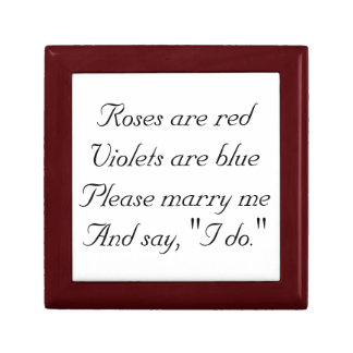 Marriage Proposal Poem on Engagement Ring Gift Box