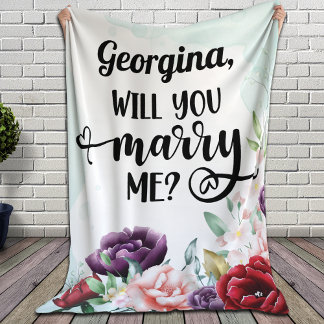 Marriage Proposal Props | Will You Marry Me? Fleece Blanket