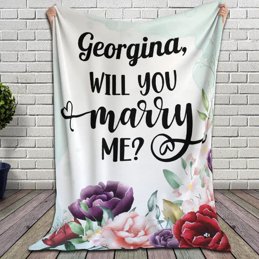Marriage Proposal Props | Will You Marry Me?  Fleece Blanket