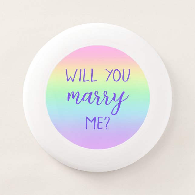 Marriage Proposal Rainbow Frisbee (Front)