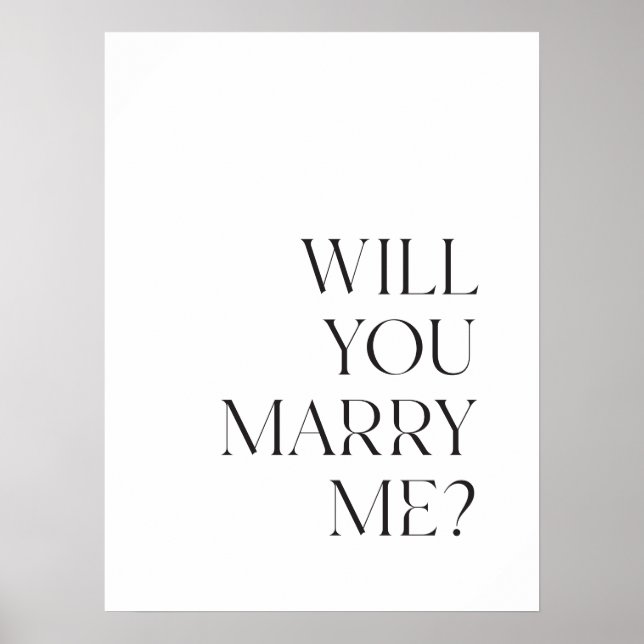 Marriage Proposal Sign Printable Downloadable (Front)