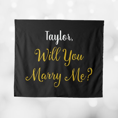 Marriage Proposal Sign With Name Will You Marry Me Tapestry