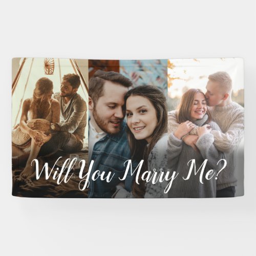 Marriage Proposal Will You Marry Me 3 Color Photos Banner