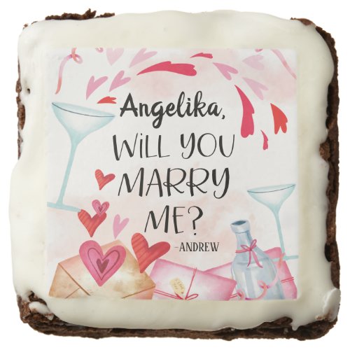 Marriage Proposal  Will You Marry Me Custom Name Brownie