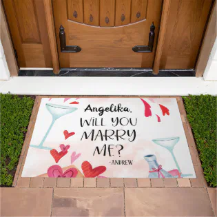 Marriage Proposal | Will You Marry Me? Custom Name Doormat