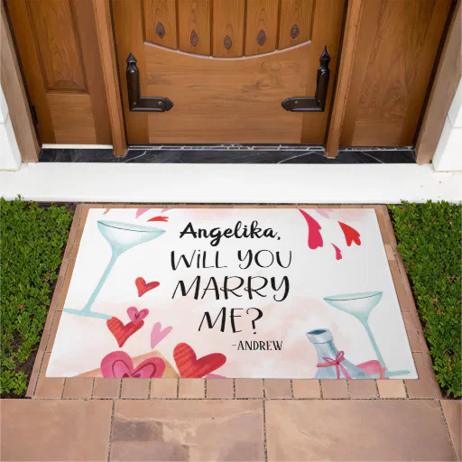 Marriage Proposal | Will You Marry Me? Custom Name Doormat