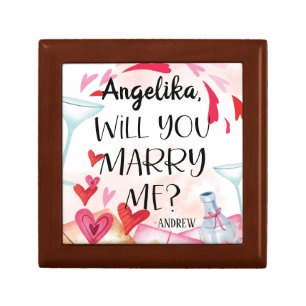 Marriage Proposal Will You Marry Me? Custom Name Gift Box