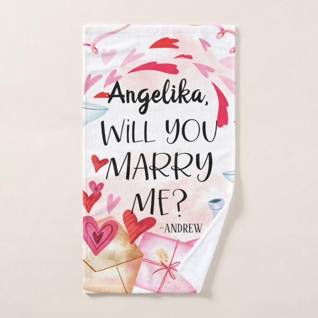 Marriage Proposal | Will You Marry Me? Custom Name Hand Towel (Hand Towel)
