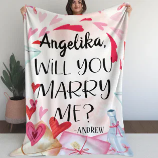 Marriage Proposal | Will You Marry Me? Custom Name Sherpa Blanket