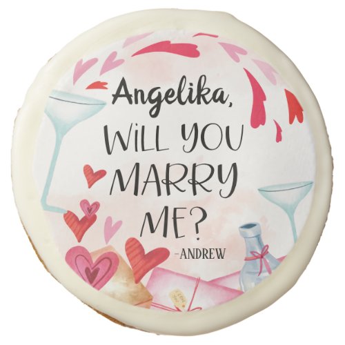 Marriage Proposal  Will You Marry Me Custom Name Sugar Cookie