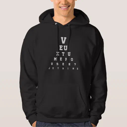 Marriage proposal Will you marry me Vision Test Fr Hoodie