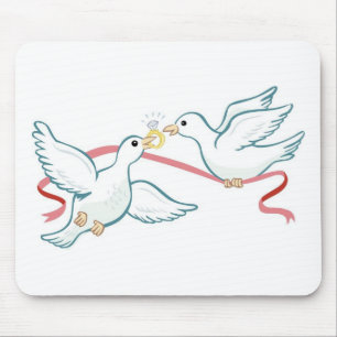 Marriage Propsal Doves Mouse Pad