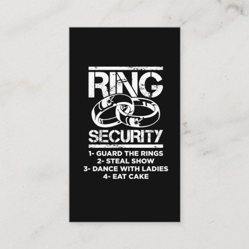 Marriage Ring Security Kid Wedding Ring Bearer Business Card