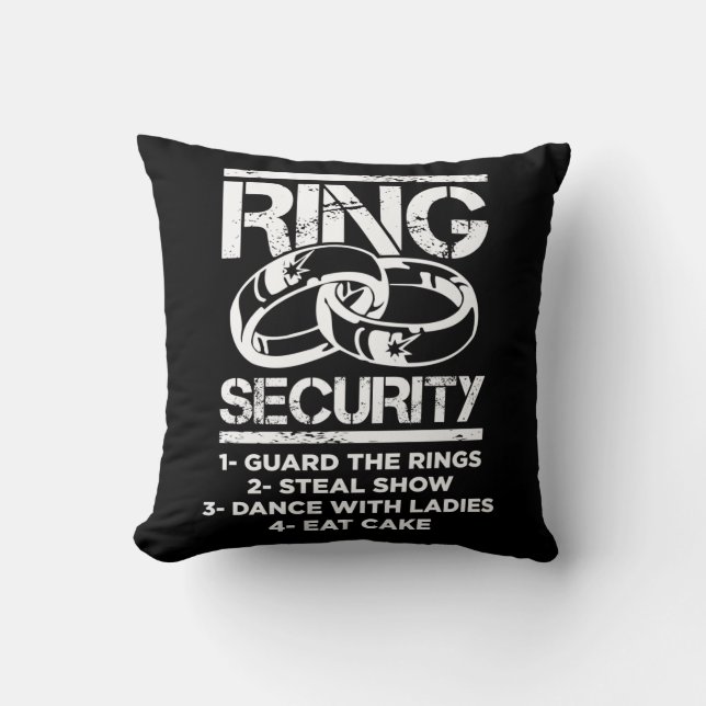Marriage Ring Security Kid Wedding Ring Bearer Throw Pillow (Front)