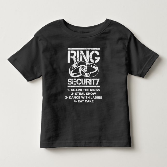 Marriage Ring Security Kid Wedding Ring Bearer Toddler T-shirt (Front)
