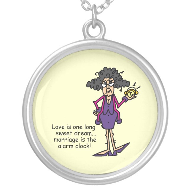 Marriage Rude Awakening Silver Plated Necklace (Front)