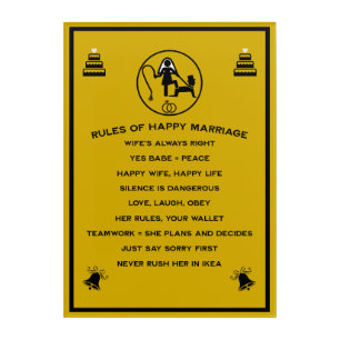 Marriage Rules For Men Acrylic Print