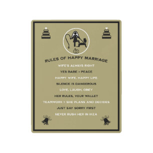 Marriage Rules For Men Metal Print