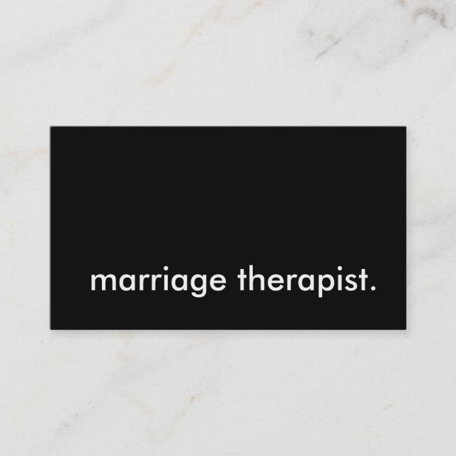 marriage therapist. business card (Front)