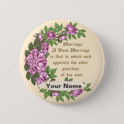 Marriage Verse custom name pin button