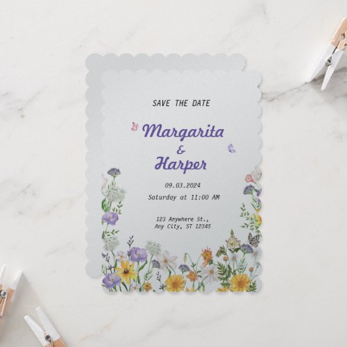 Marriage Watercolor Butterfly invitation card