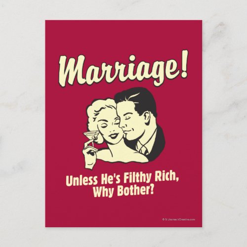 Marriage Why Bother Postcard