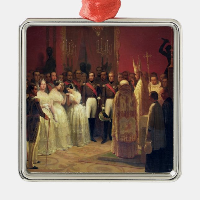 Marriages of Queen Isabella II Metal Ornament (Front)
