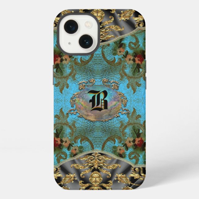 Marrie  Victorian Pattern V Monogram Iphone Case (Back)