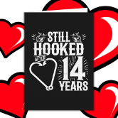 Cute 14th Anniversary Card With Free Metal Love Token – Relaxed Bears Design - View #3