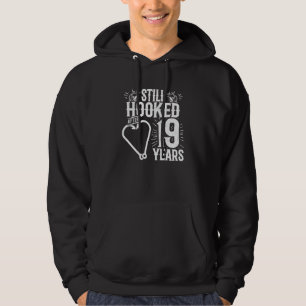Married 19 Years - Fishing Couple - 19th Wedding A Hoodie