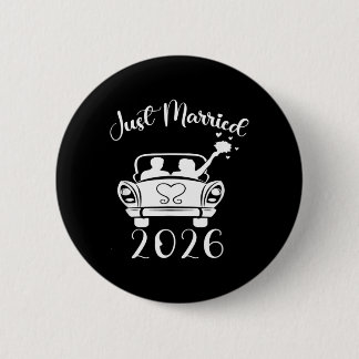 Married 2026 Wedding Rings Matching Couple Button