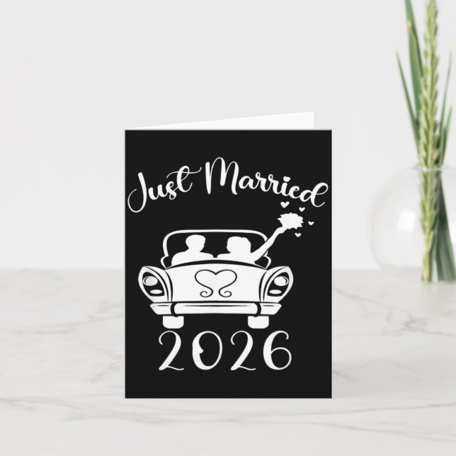 Married 2026 Wedding Rings Matching Couple Card (Front)