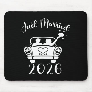 Married 2026 Wedding Rings Matching Couple Mouse Pad