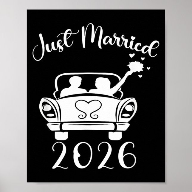 Married 2026 Wedding Rings Matching Couple Poster (Front)