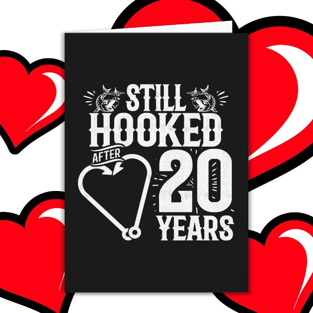 Married 20 Years Fishing Funny 20th Anniversary Card (Creator Uploaded)
