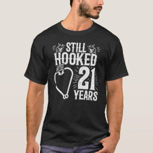 Married 21 Years - Fishing Couple - 21st Wedding A T-Shirt