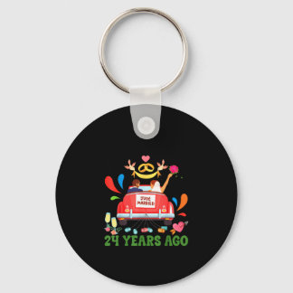 Married 24 years ago funny 24th anniversary couple keychain