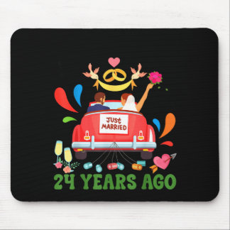Married 24 years ago funny 24th anniversary couple mouse pad