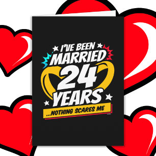Married 24 Years Funny 24th Wedding Anniversary Card