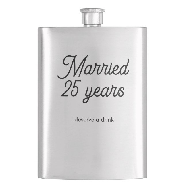 Married 25 Years Classic Flask (Front)