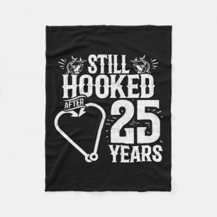 Married 25 Years - Fishing Couple - 25th Wedding A Fleece Blanket