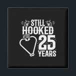 Married 25 Years - Fishing Couple - 25th Wedding A Magnet<br><div class="desc">Married 25 Years - Fishing Couple - 25th Wedding Anniversary</div>