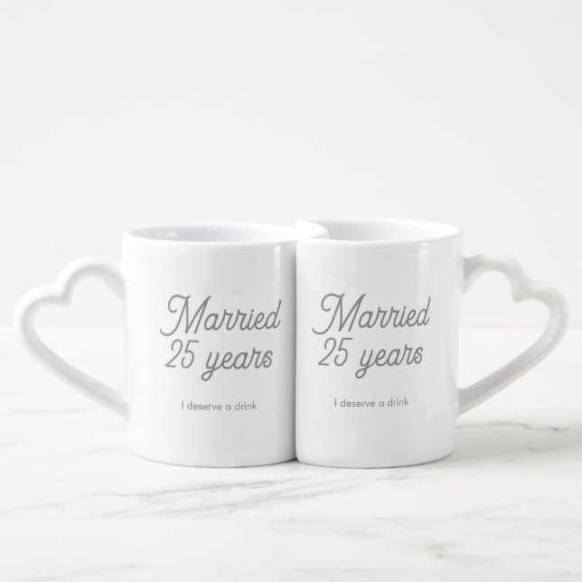 Married 25 Years Lovers' mug (Front Nesting)