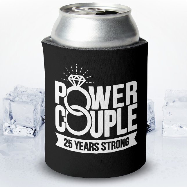 Married 25 Years Strong Couples 25th Anniversary Can Cooler (Creator Uploaded)