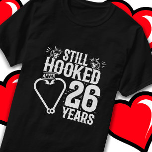 Married 26 Years Fishing Funny 26th Anniversary T-Shirt